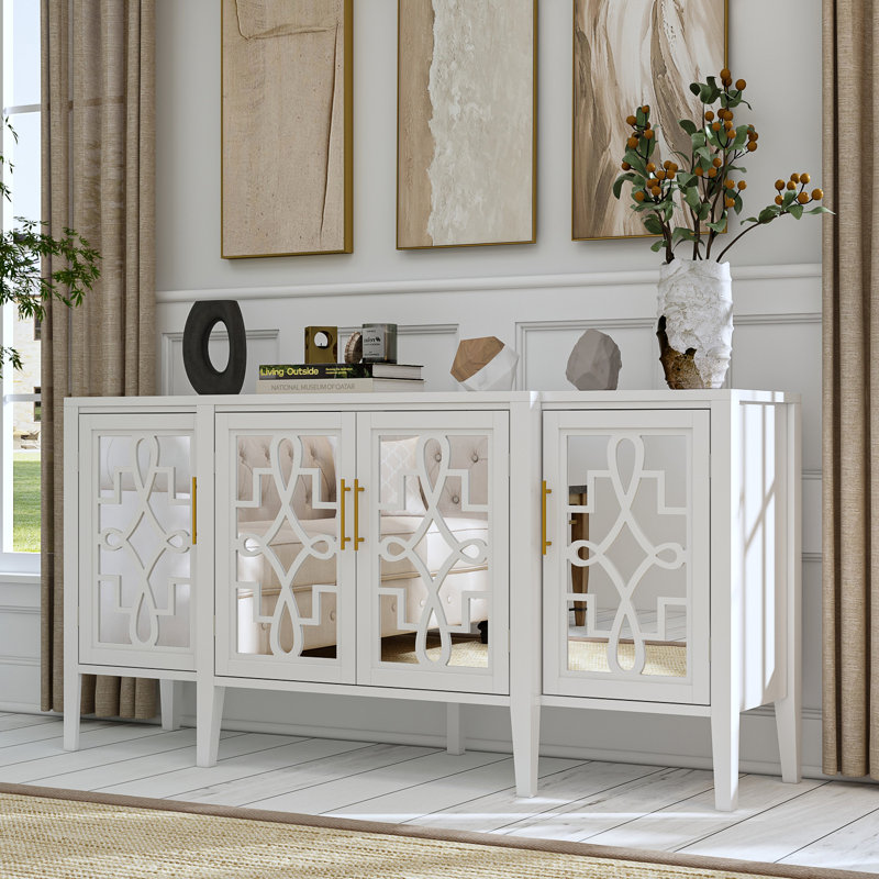 White mirrored sideboard cabinet discount